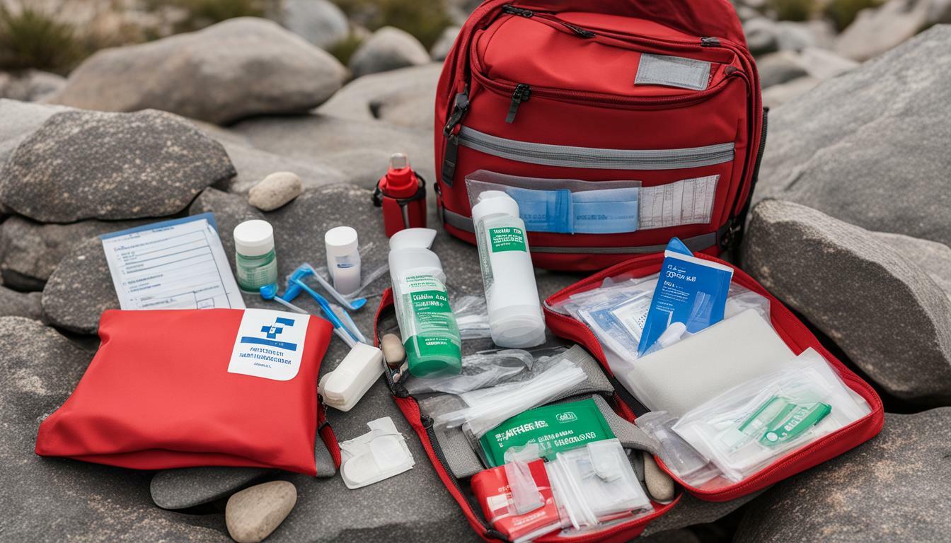 Compact first aid kit for camping