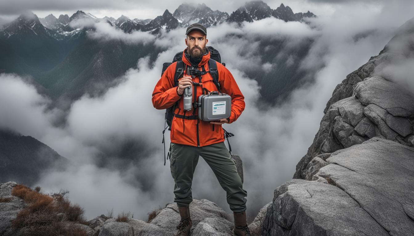Adventure Photographer with First Aid Kit