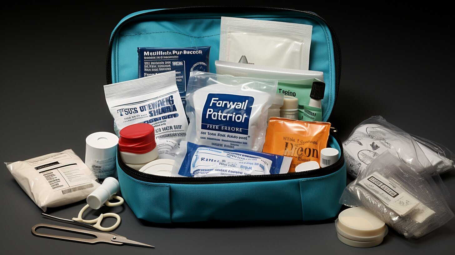 Football coach first aid kit with medications