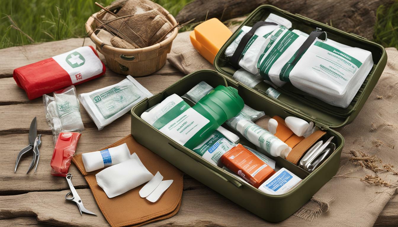 First aid kit for outdoor cooking safety