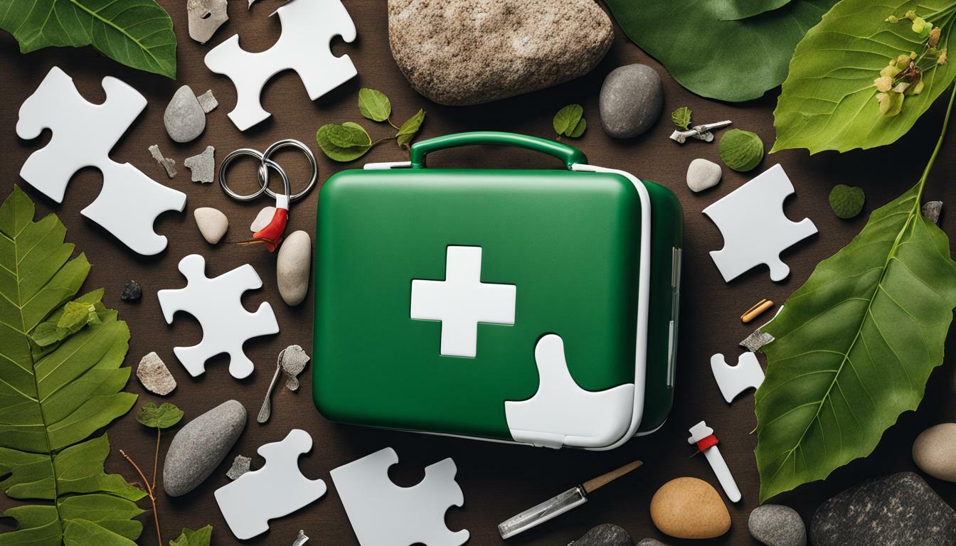 First aid kit for puzzle adventure safety