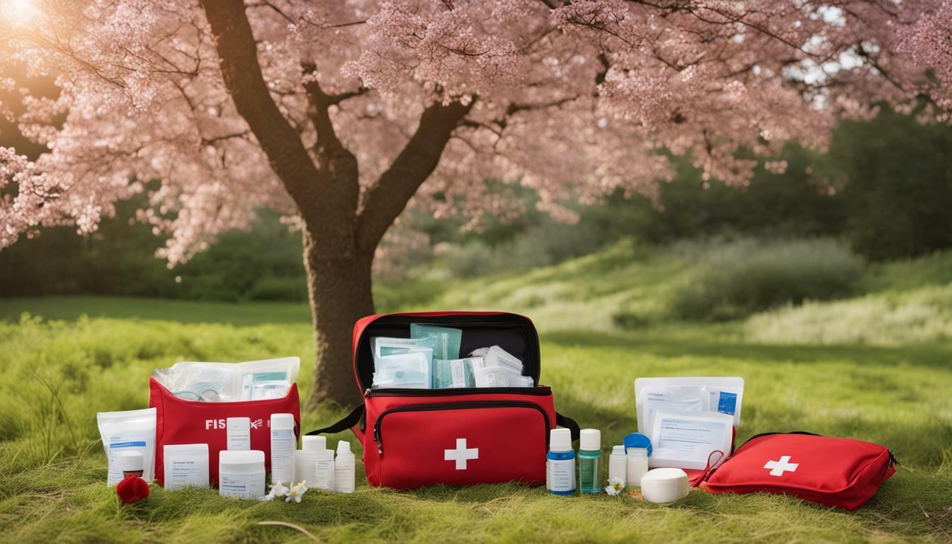 Outdoor meditation with first aid kit