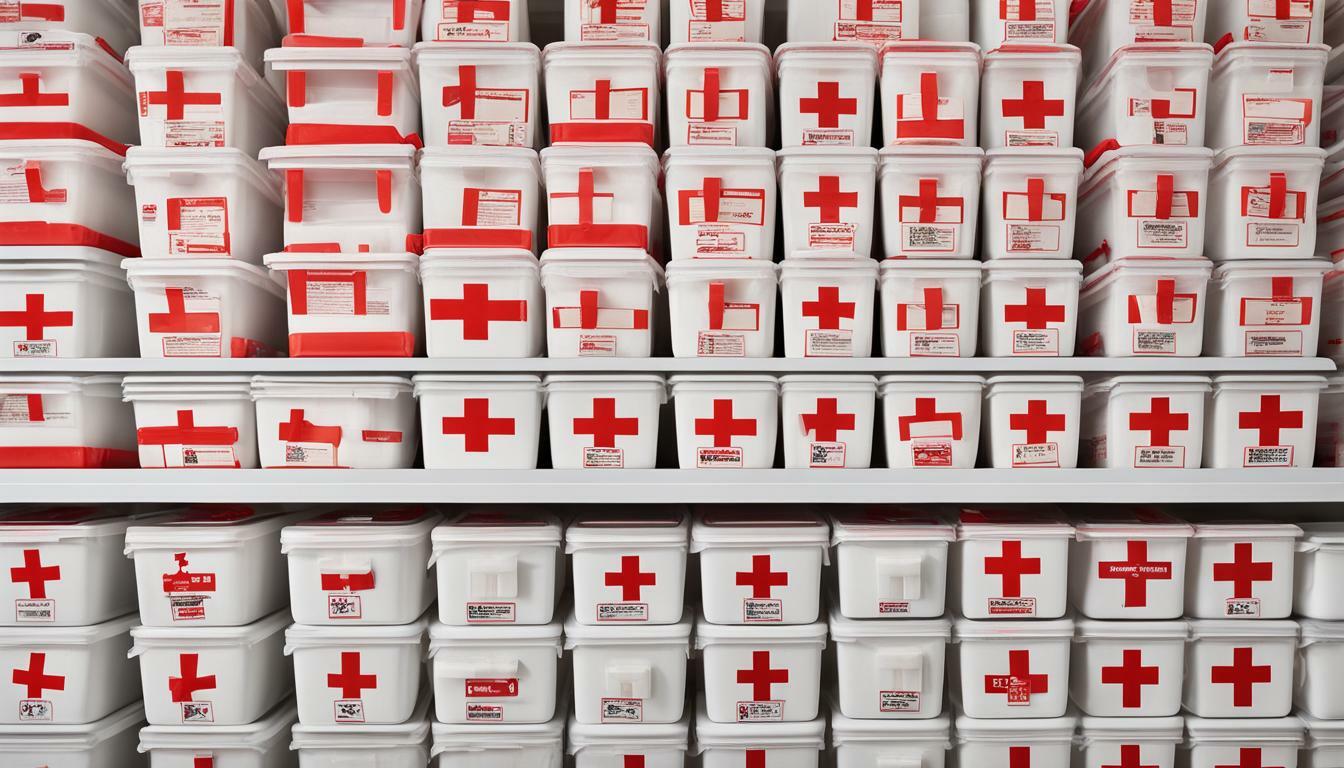 Storage container for first aid kit